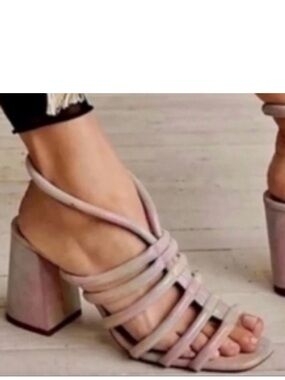 New Free people metallic block heels size EU 41, US 9.5 night out